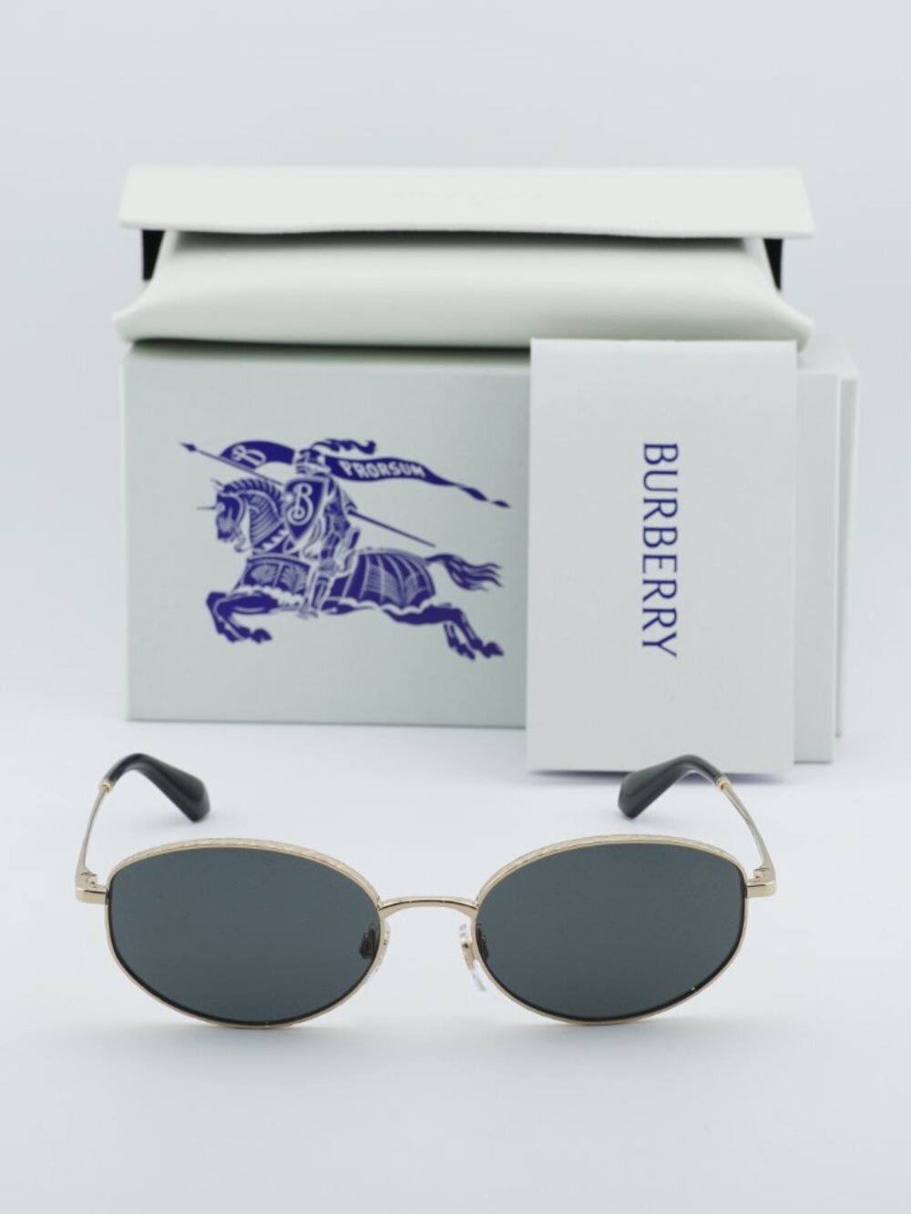 Burberry BE3169 110987 Oval Sunglasses - Gold/Grey - Picture 2 of 10